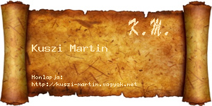 Kuszi Martin névjegykártya